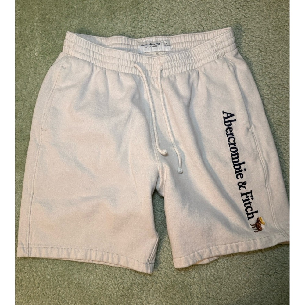 Abercrombie & Fitch Soft A&F Fleece Shorts off white size S